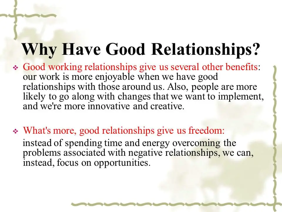 Benefits of Good Working Relationships 12009