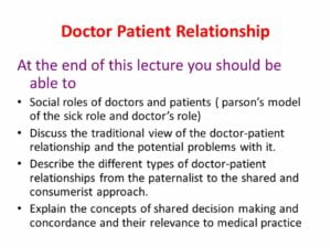 Describe a Good Doctor Patient Relationship