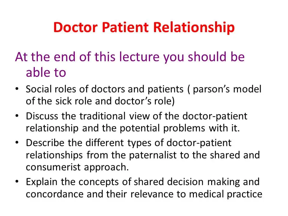 Describe a Good Doctor Patient Relationship 12035