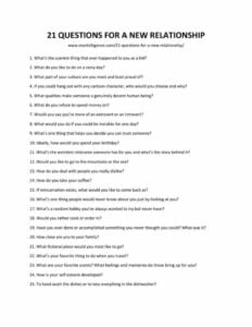 Good Questions to Ask in a New Relationship