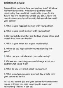 What Do I Want in a Relationship Quiz