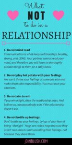 What Not to Do in a Relationship
