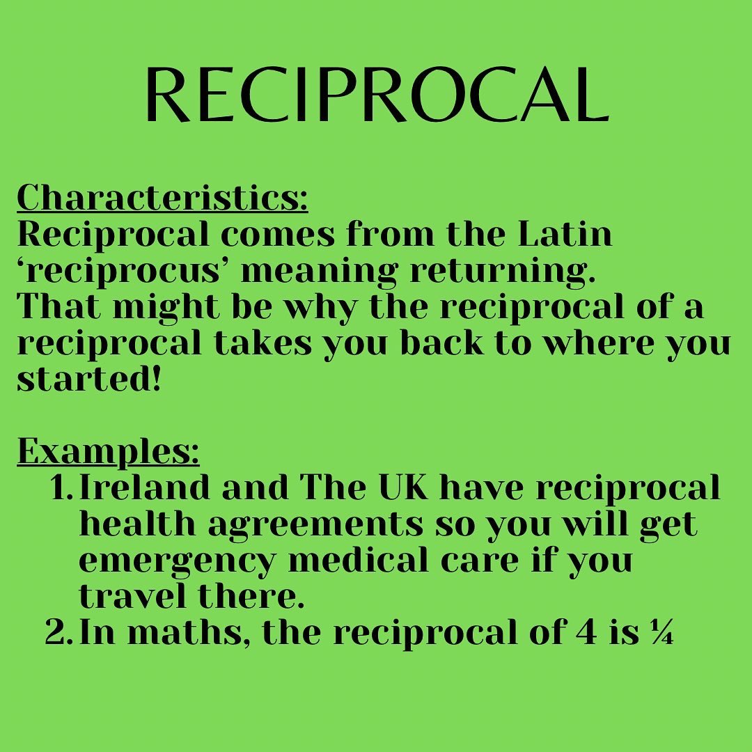 What is Reciprocal Relationship 12215