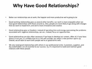 Why are Good Working Relationships Important