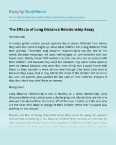 What is the Effect of Long Distance on Relationships Essay