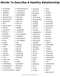 Words to Describe a Good Relationship