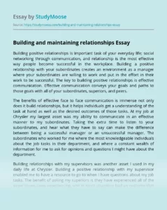 Building Healthy Relationships Essay