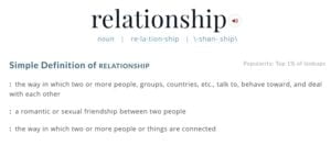What is Definition of Relationship