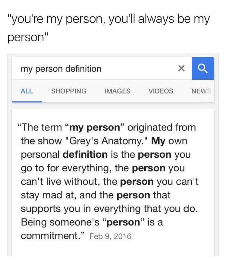 What Does You'Re My Person Mean in a Relationship