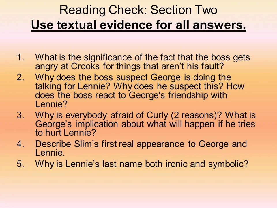 How Does the Boss React to George'S Friendship With Lennie