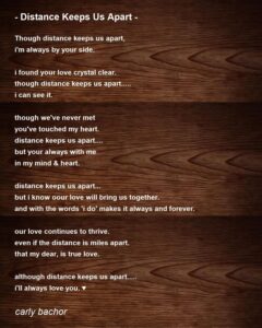 Relationship Poems About Distance That is Keeping Us Apart