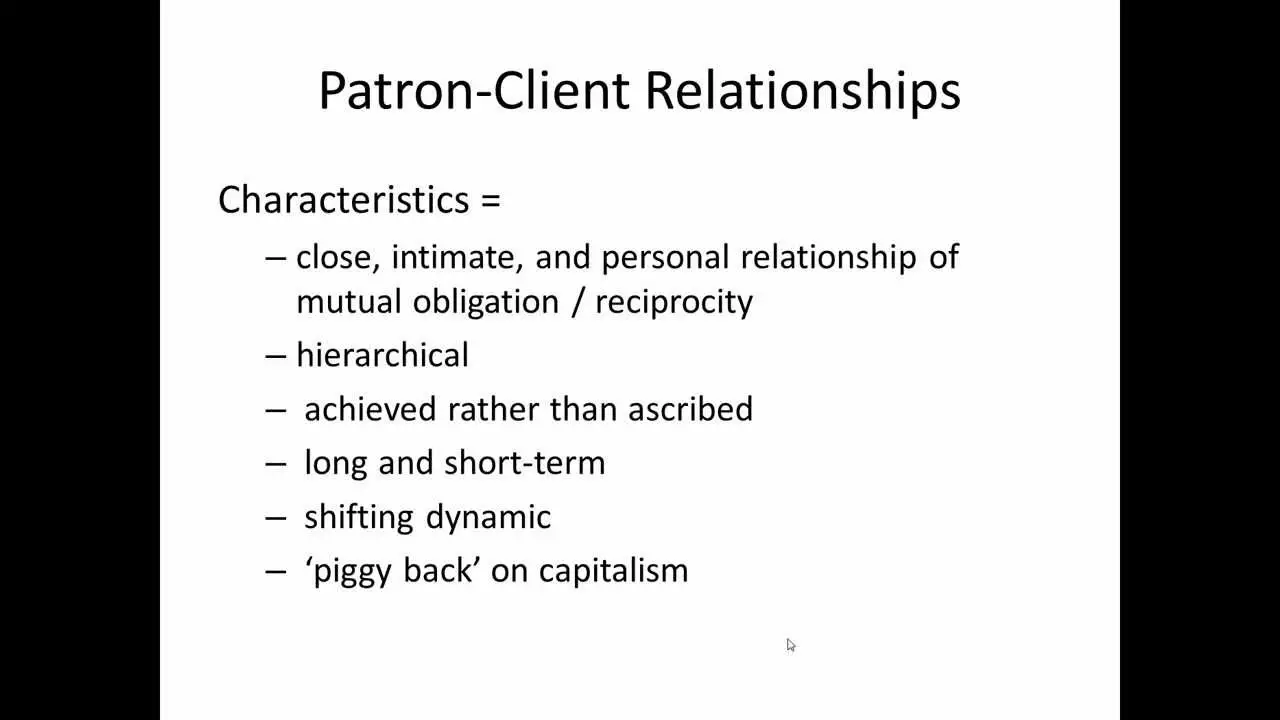 What Does Patron Client Relationship Mean