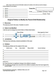 What Does Petition to Modify Parent Child Relationship Mean