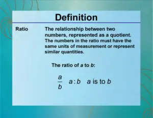 What Does Ratio Relationship Mean